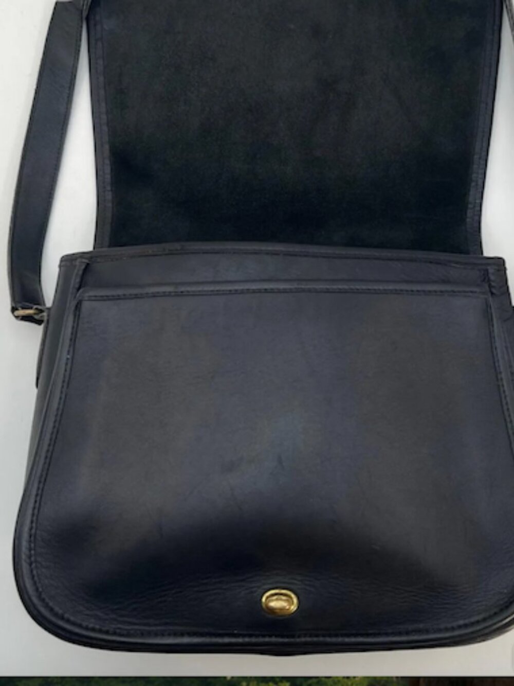 Vintage COACH Ranch Bag #9852 brass turnlock gusset pocket USA satchel shoulder